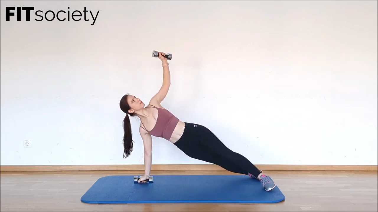 Dumbbell Plank T-Lift