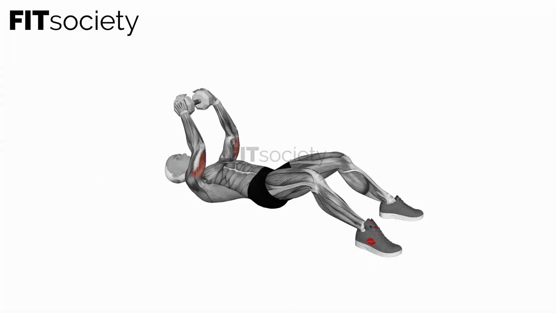 Dumbbell Lying Triceps Extension on Floor