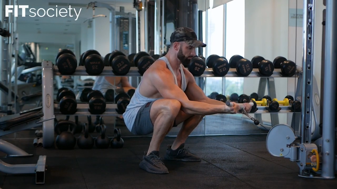 Cable Squat Bicep Curls