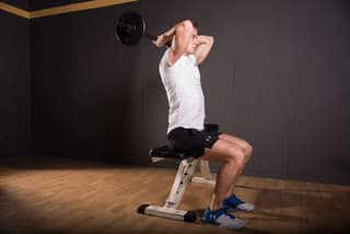 Barbell  Seated Overhead Triceps Extension