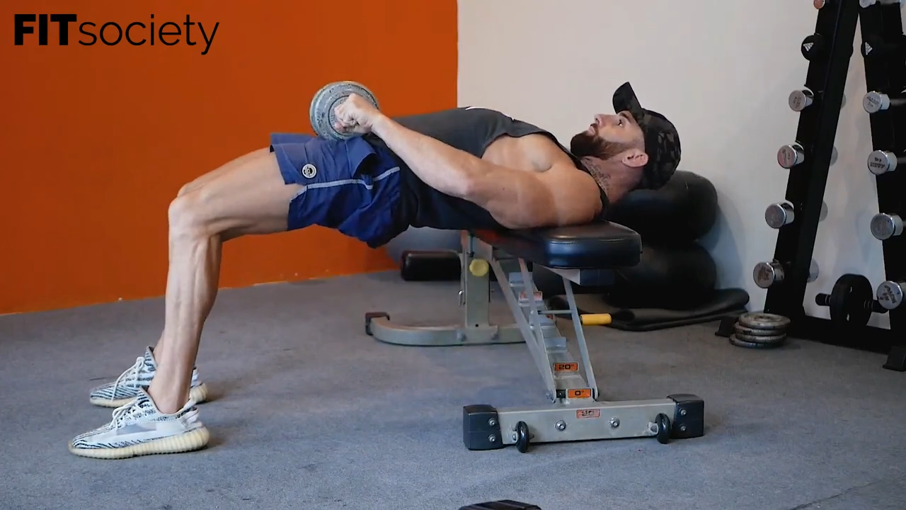 Hip thrust con mancuernas