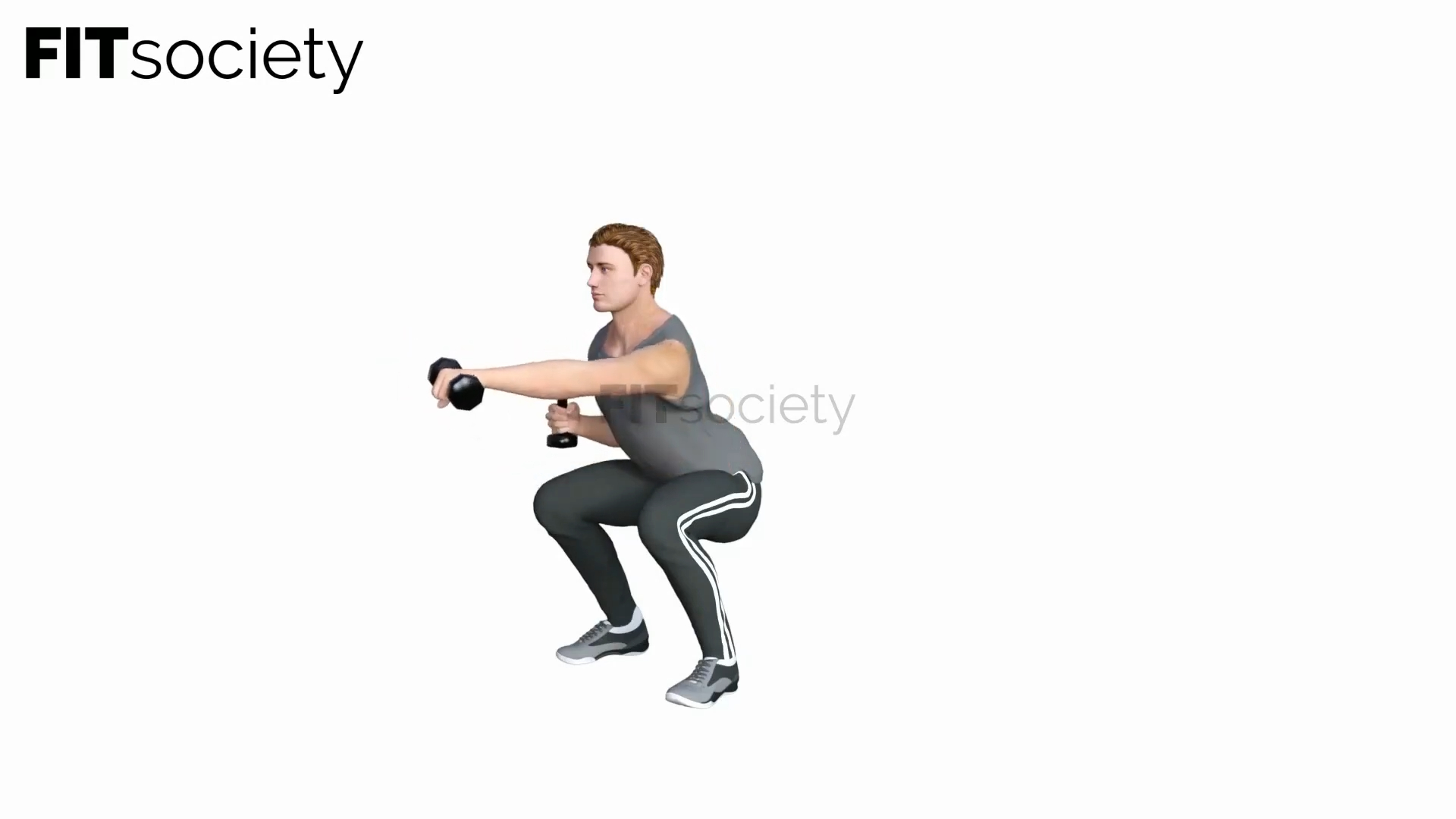 Squat avec coups de poing et haltères