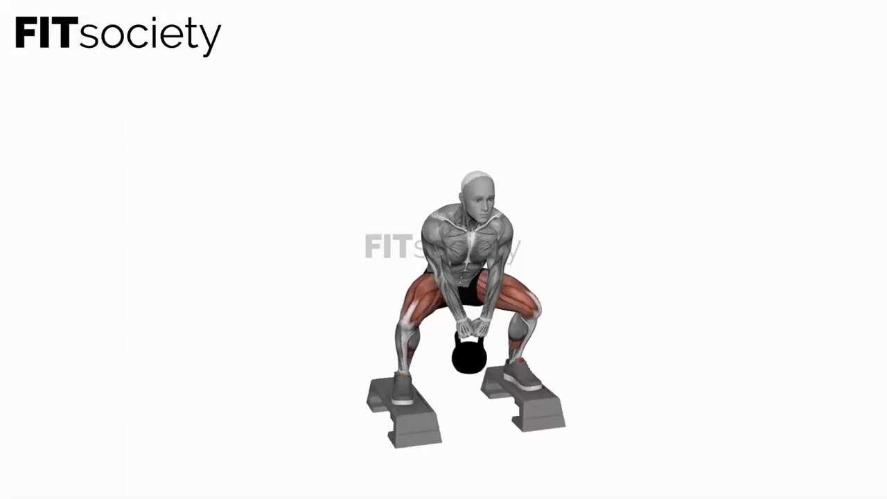 Kettlebell Sumo Squat Off Stepbox
