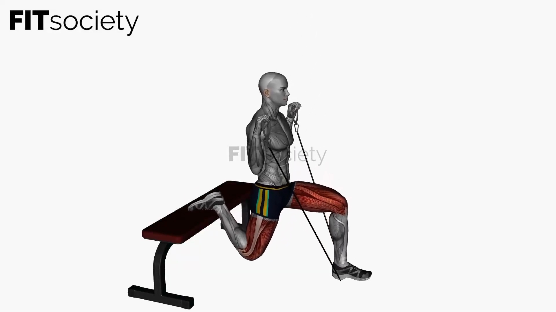 Bulgarian Split Squat with Cable Resistance Band