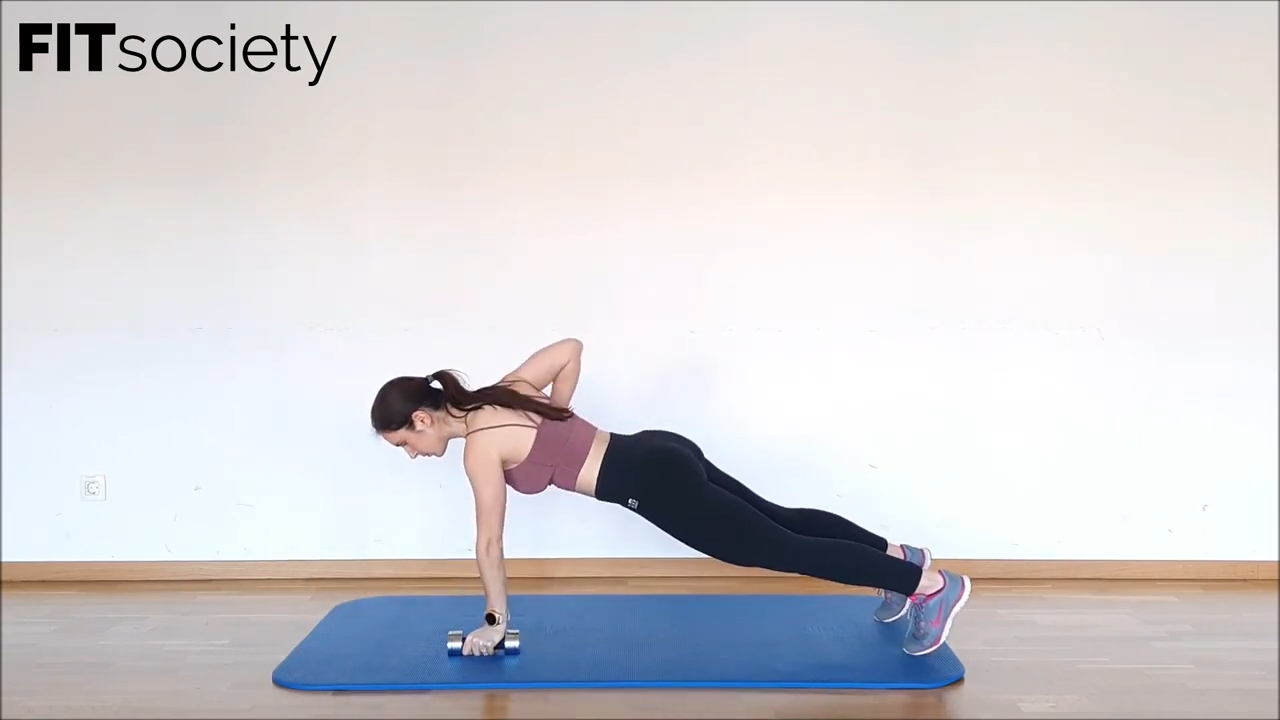 Dumbbell Triceps Push-Up To Dumbbell Row
