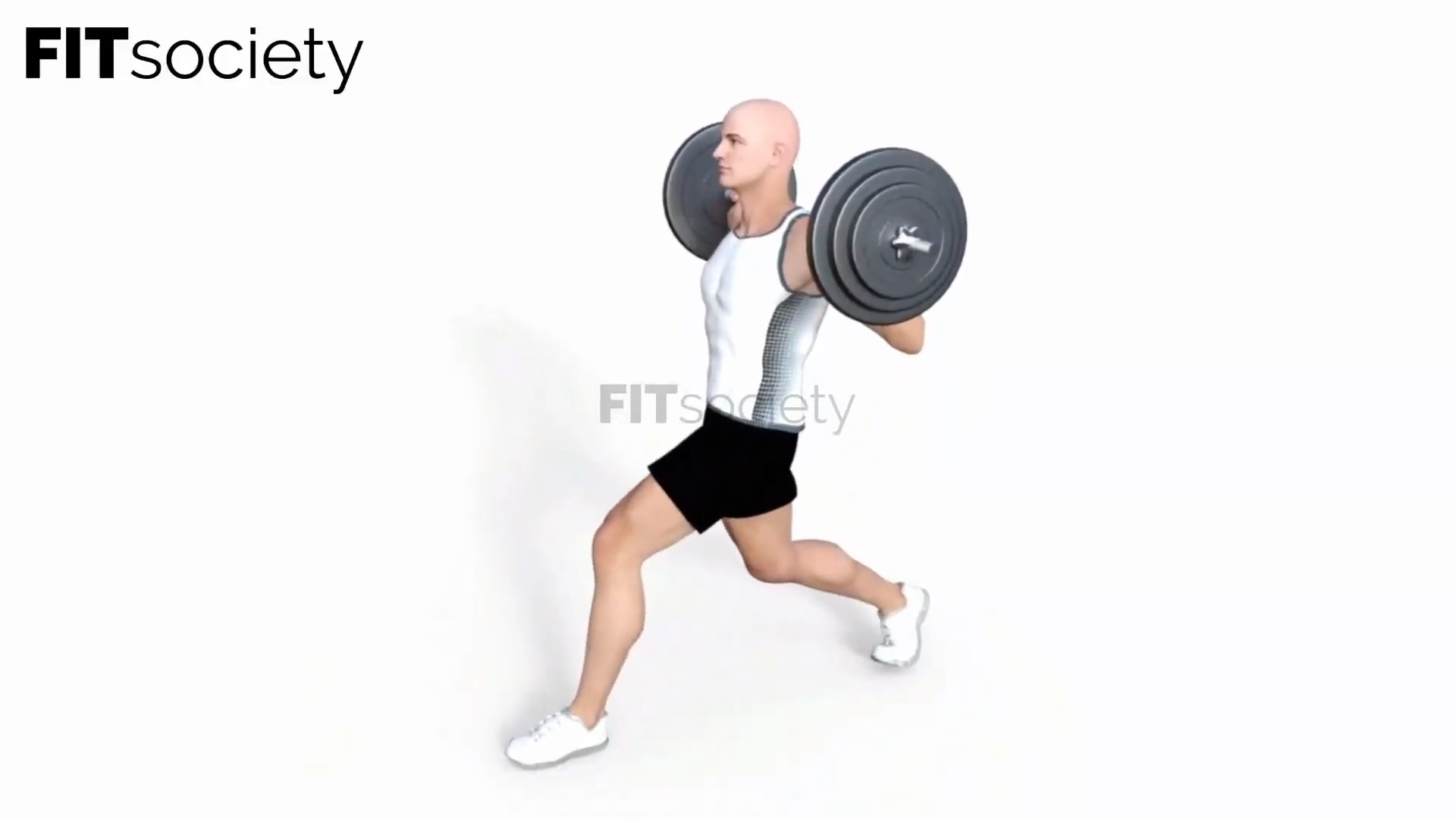 Stationary Barbell Lunges
