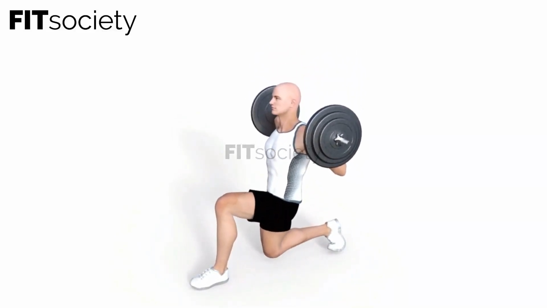Stationary Barbell Lunges